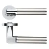 Zoo Hardware Milan lever on round rose - Polished Chrome / Satin Stainless