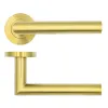 Zoo Hardware Lugano Lever on Round Rose - PVD Satin Brass