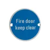 Zoo Hardware Signage - Fire Door Keep Clear - Satin Aluminium