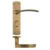 Zoo Hardware Toledo lever on bathroom backplate - Antique Brass