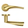 Zoo Hardware Twist Lever on Round Rose 52mm x 8mm Push-on Rose - BS EN 1906 Grade 3 - Grade 201 - PVD Satin Brass