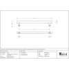 Satin Marine SS (316) 0.6m Offset T Bar Handle Bolt Fix 32mm Ø