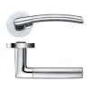 Zoo Hardware Olympus lever on round rose - Satin Chrome / Polished Chrome