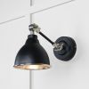 Hammered Nickel Brindley Wall Light in Elan Black