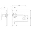 Curl Lever Handle on Backplate (Lock/Keyhole) - Flat Black