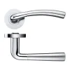Zoo Hardware Saturn lever on round rose - Satin Chrome / Polished Chrome