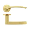 Zoo Hardware Adria lever on round rose - Favo Satin Brass