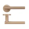 Zoo Hardware Lucca lever on round rose - Tuscan Rose Gold