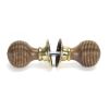 Rosewood & Aged Brass Beehive Mortice/Rim Knob Set