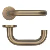 Zoo Hardware 22mm Tubular Return to Door Lever on Round Rose 52mm x 8mm Push-on Rose - BS EN 1906 Grade 3 - Grade 201 - AB