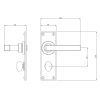 Arundel Lever Handle on Backplate (Bathroom - Left Hand) - Flat Black