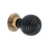 Ebonised Preston Large Cupboard Knob Aged Brass