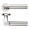 Zoo Hardware Milan lever on round rose - Polished Nickel / Satin Stainless