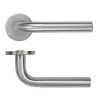 Zoo Hardware 19mm Radius Lever on Round Rose 53mm x 6mm Push-on Rose - BS EN 1906 Grade 3 - Grade 201 - Satin Stainless