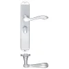 Zoo Hardware Arundel Lever Bathroom (57mm c/c) Furniture - Long Plate - Satin Chrome
