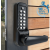 Borg BL7001 MG Pro ECP - Heavy Duty, High Traffic - Easicode Pro Flat Bar Lever Handle Keypad & Flat Bar Inside Handle, 60mm Tubular Latch, MG Pro (Black) Finish