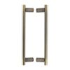 Heritage Brass Back to Back Door Pull Handle Round Bar Design 336mm Antique Brass Finish