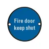 Zoo Hardware Fire Door Keep Shut - 76mm dia - Black