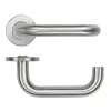 Zoo Hardware 19mm Tubular Return to Door Lever on Round Rose 53mm x 6mm Push-on Rose - BS EN 1906 Grade 3 - Grade 201 - SS